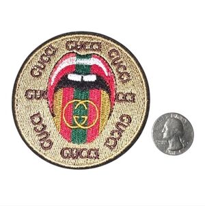 Designer Iron on Patch Tongue GG